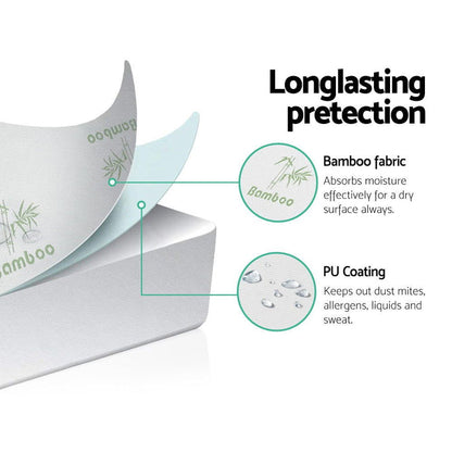Giselle Bedding Mattress Protector Bamboo Queen -Home Living Store - -