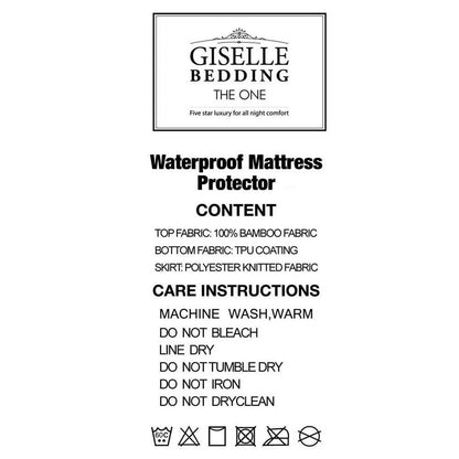 Giselle Bedding Mattress Protector Bamboo Queen -Home Living Store - -
