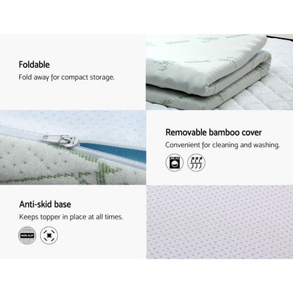Giselle Bedding Memory Foam Mattress Topper 7-Zone 5cm Double -Home Living Store - -