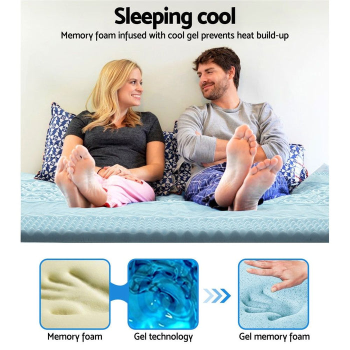 Giselle Bedding Memory Foam Mattress Topper 7-Zone 5cm Double -Home Living Store - -