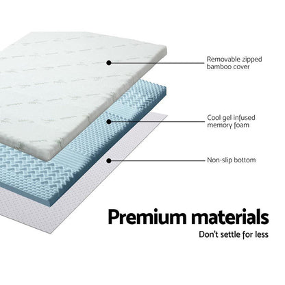 Giselle Bedding Memory Foam Mattress Topper 7-Zone 5cm Single -Home Living Store - -