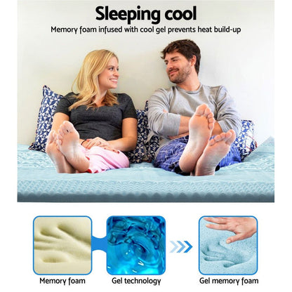 Giselle Bedding Memory Foam Mattress Topper 7-Zone 5cm Single -Home Living Store - -