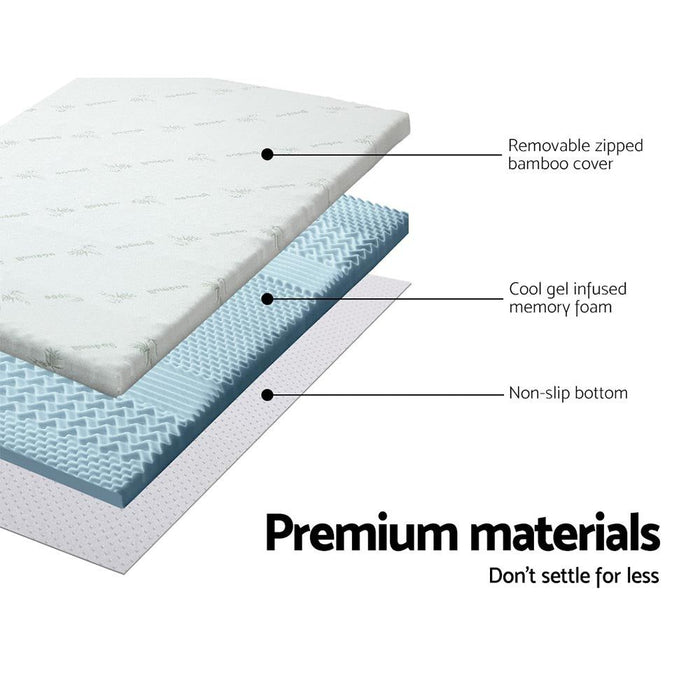 Giselle Bedding Memory Foam Mattress Topper 7-Zone 8cm Double -Home Living Store - -
