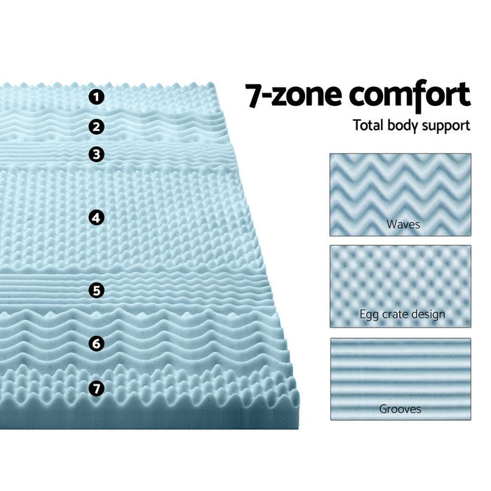 Giselle Bedding Memory Foam Mattress Topper 7-Zone 8cm Double -Home Living Store - -