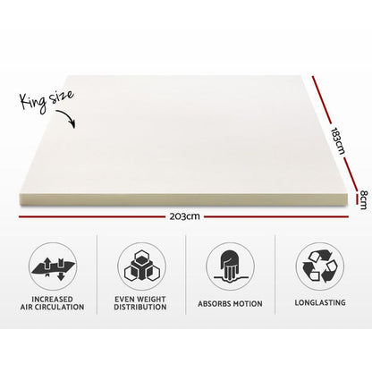 Giselle Bedding Memory Foam Mattress Topper 8cm King -Home Living Store - -