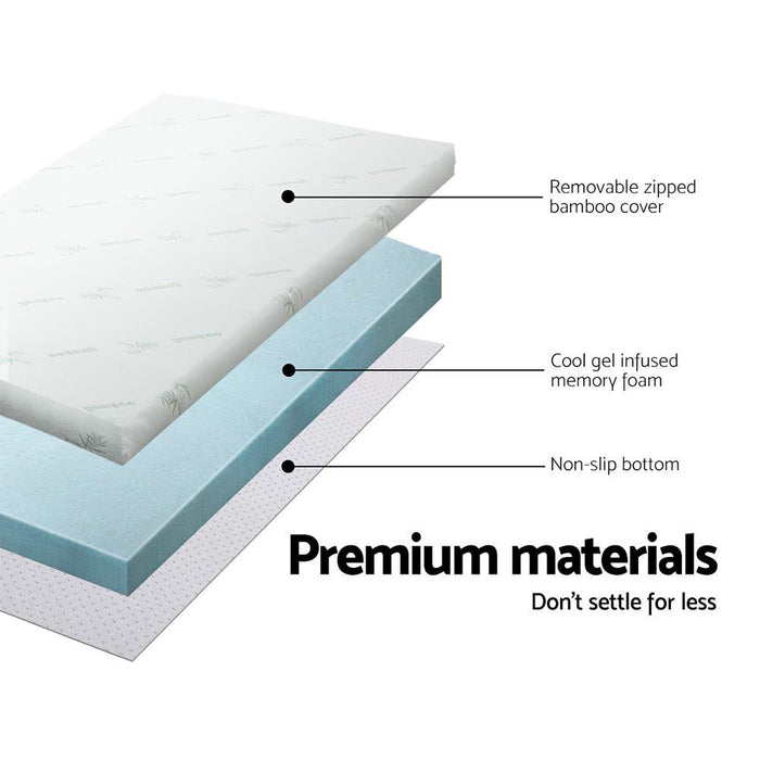 Giselle Bedding Memory Foam Mattress Topper Cool Gel 8cm Queen -Home Living Store - -