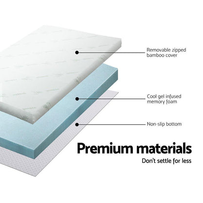 Giselle Bedding Memory Foam Mattress Topper Cool Gel 8cm Queen -Home Living Store - -