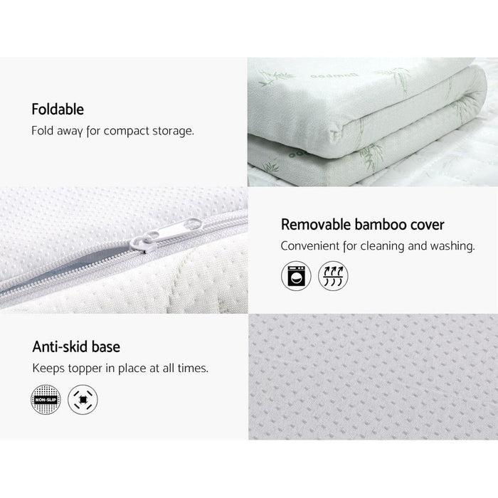 Giselle Bedding Memory Foam Mattress Topper Cool Gel 8cm Queen -Home Living Store - -