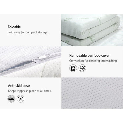 Giselle Bedding Memory Foam Mattress Topper Cool Gel 8cm Queen -Home Living Store - -