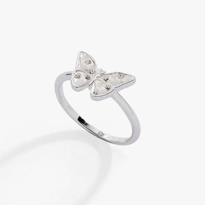 Glass Butterfly Statement Ring