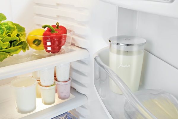 Glass Milk Container in fridge