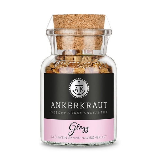 Glögg Korkenglas auf weißem Grund