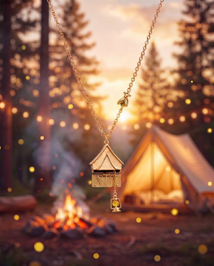 "Glow With The Flow" Camping Tent Necklace