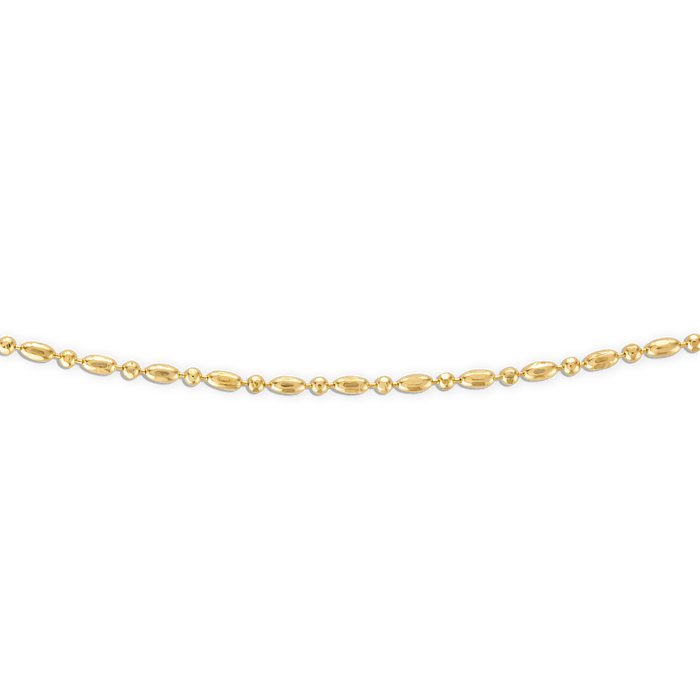 Gold Bar & Ball Chain Necklace - 24k vermeil yellow gold 1.5mm bar and ball chain