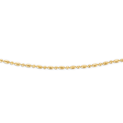 Gold Bar & Ball Chain Necklace - 24k vermeil yellow gold 1.5mm bar and ball chain