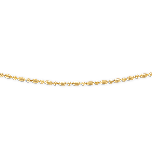 Gold Bar & Ball Chain Necklace - 24k vermeil yellow gold 1.5mm bar and ball chain