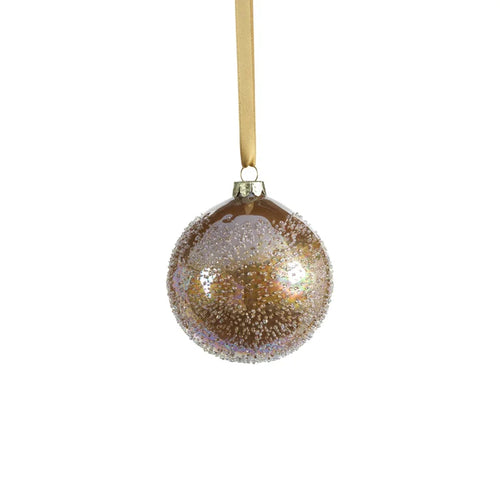 GOLDEN SUGAR BEAD LUSTER GLASS 4"
