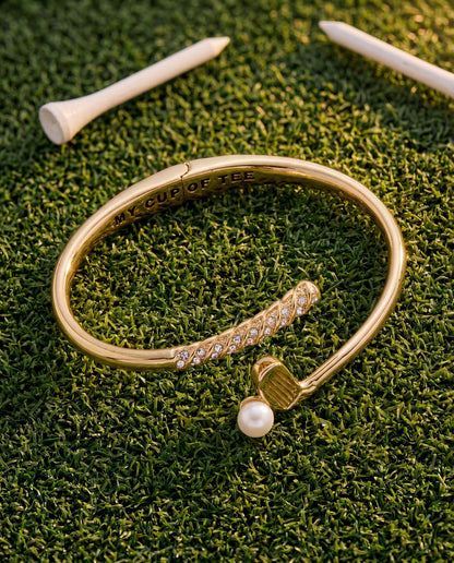 Golf Club 'My Cup of Tee' Bypass Cuff Bracelet
