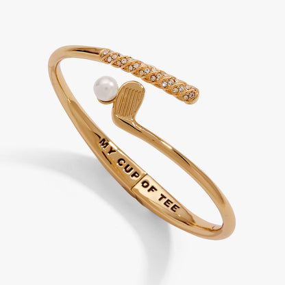 Golf Club 'My Cup of Tee' Bypass Cuff Bracelet