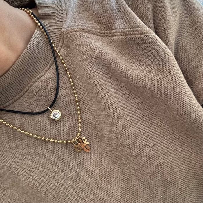 Gothic Initial Chain Necklace