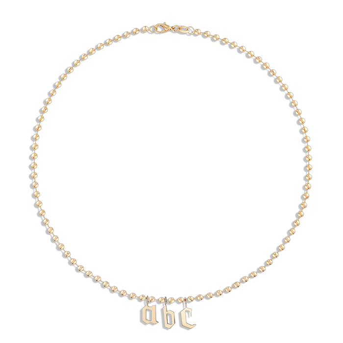 Gothic Initial Chain Necklace