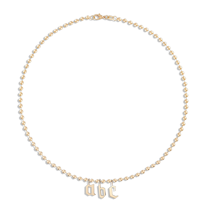 Gothic Initial Chain Necklace