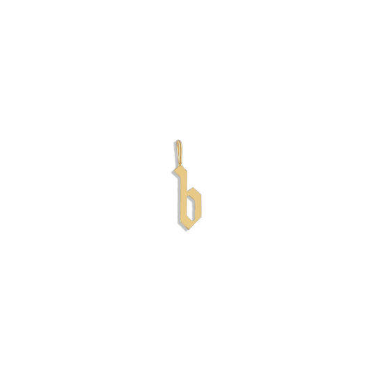 Gothic Letter Charm - 14k gold filled 14mm gothic initial charm