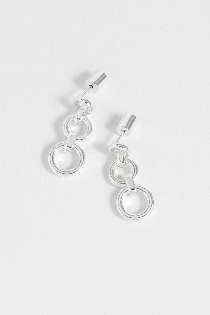 Graduated Round Link Drop Earrings