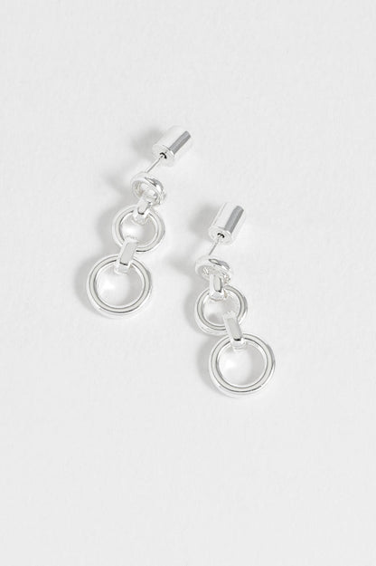 Graduated Round Link Drop Earrings