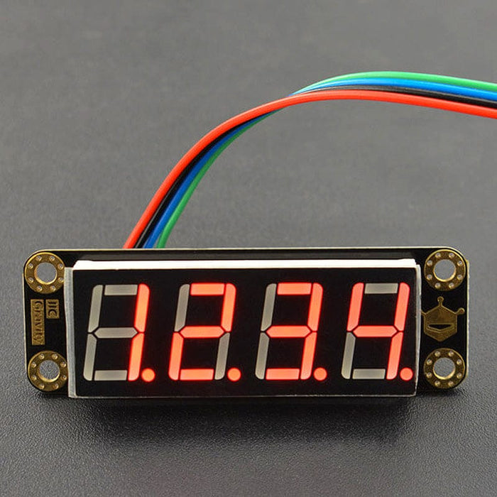 Gravity: 4-Digit Red Seven-Segment LED Display Module by DFRobot - The Pi Hut