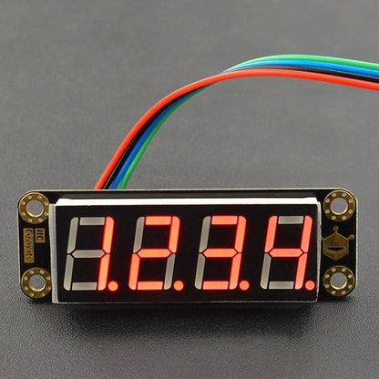 Gravity: 4-Digit Red Seven-Segment LED Display Module by DFRobot - The Pi Hut