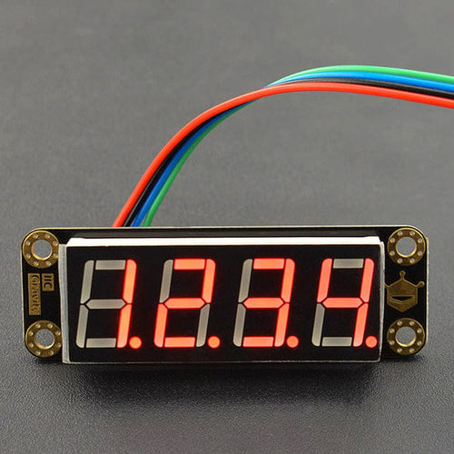 Gravity: 4-Digit Red Seven-Segment LED Display Module by DFRobot - The Pi Hut