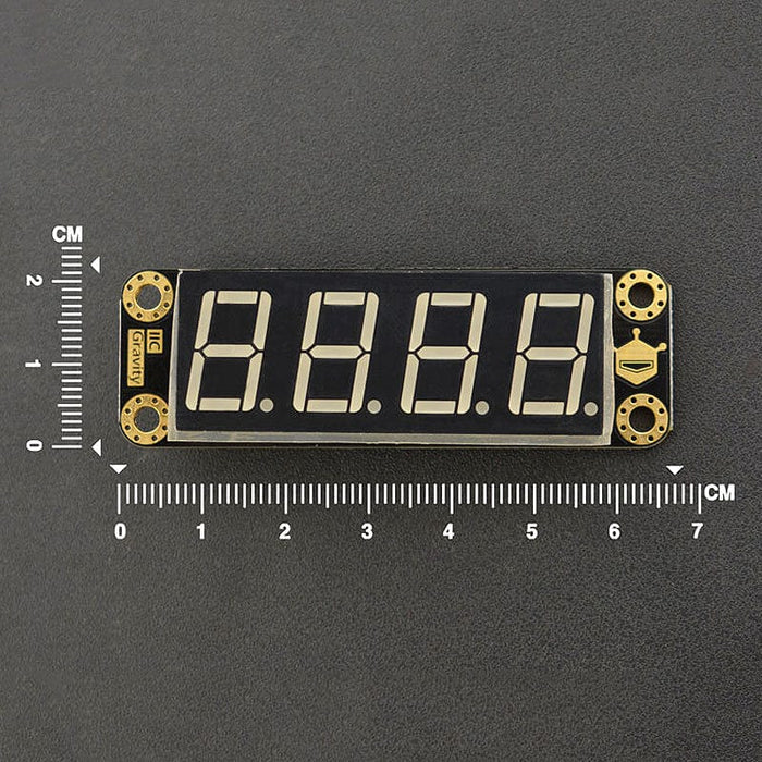 Gravity: 4-Digit Red Seven-Segment LED Display Module by DFRobot - The Pi Hut