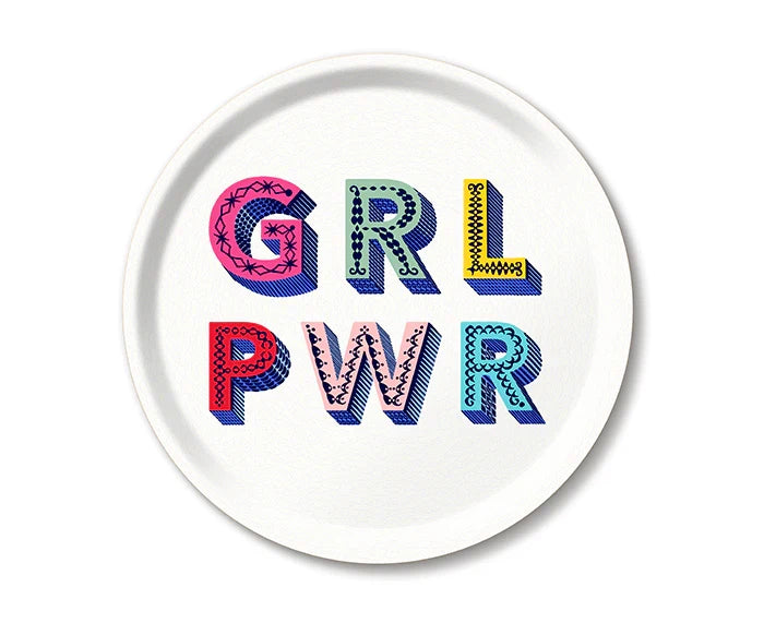 GRL PWR MULTICOLOR ROUND TRAY