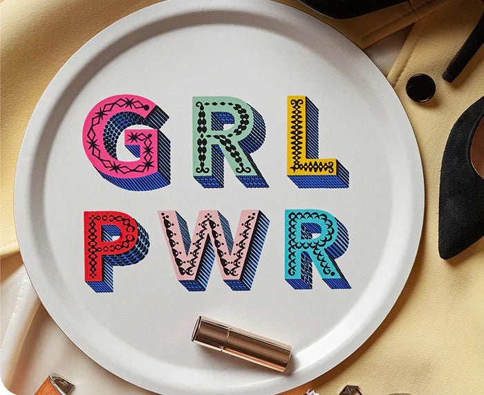 GRL PWR MULTICOLOR ROUND TRAY