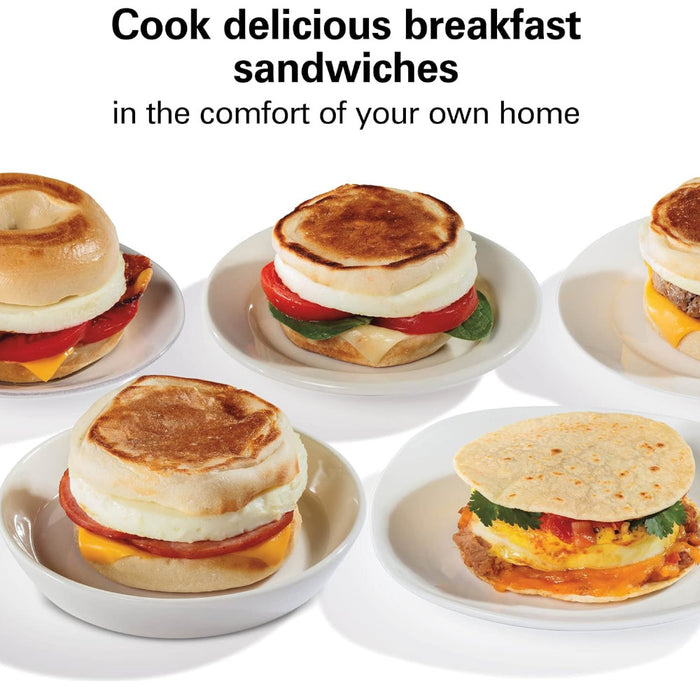 HAMILTON BEACH 25490C Dual Breakfast Sandwich Maker - Factory serviced with Home Essentials warranty