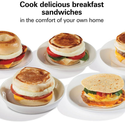 HAMILTON BEACH 25490C Dual Breakfast Sandwich Maker - Factory serviced with Home Essentials warranty