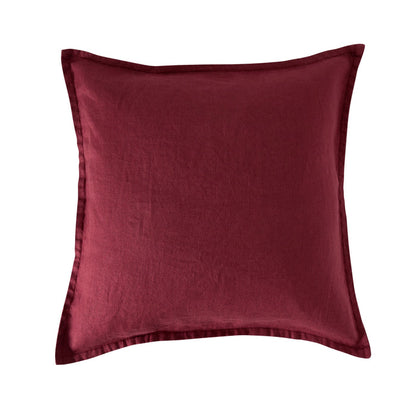 Hamptons French Linen Cushion Claret 50x50cm