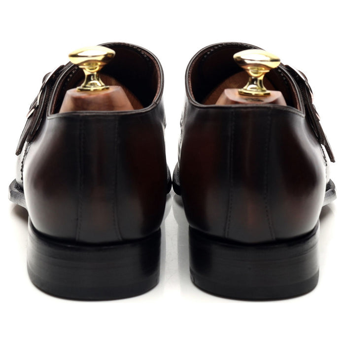 Handgrade '8625' Dark Brown Leather Double Monk Strap UK 7