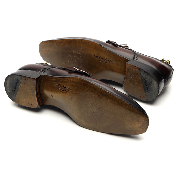 Handgrade '8625' Dark Brown Leather Double Monk Strap UK 7