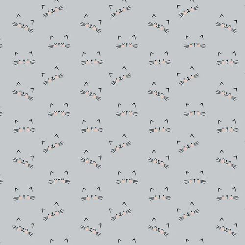 Having Fun Feline Faces Fabric, Camelot