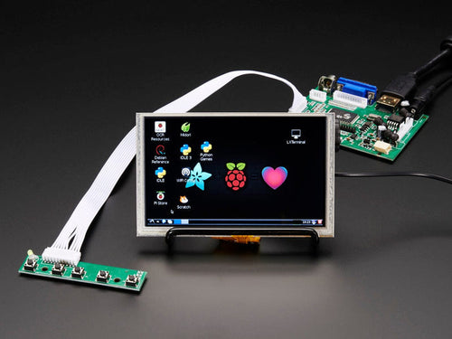 HDMI 4 Pi: 5" Display (w/Touch) 800x480 - HDMI/VGA/NTSC/PAL [Discontinued] by The Pi Hut - The Pi Hut