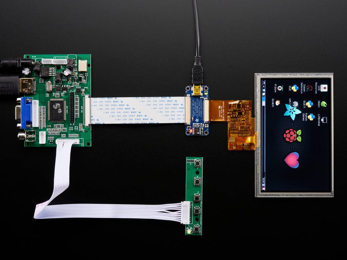 HDMI 4 Pi: 5" Display (w/Touch) 800x480 - HDMI/VGA/NTSC/PAL [Discontinued] by The Pi Hut - The Pi Hut