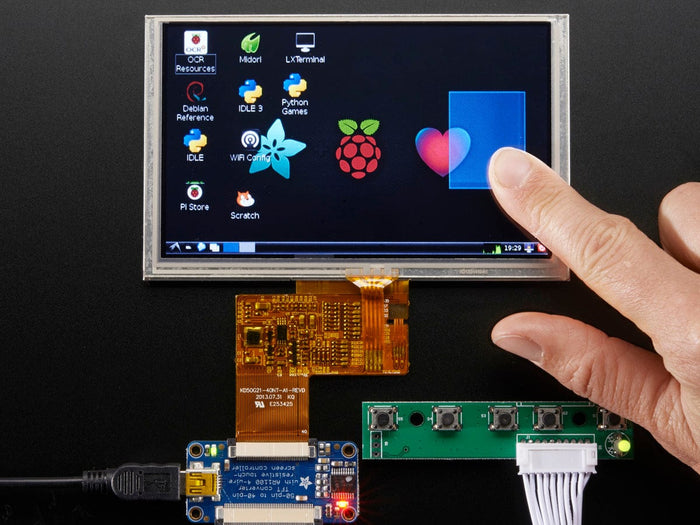 HDMI 4 Pi: 5" Display w/Touch and Mini Driver - 800x480 HDMI [Discontinued] by The Pi Hut - The Pi Hut