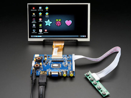 HDMI 4 Pi: 7" Display & Audio 1024x600 - HDMI/VGA/NTSC/PAL [Discontinued] by The Pi Hut - The Pi Hut