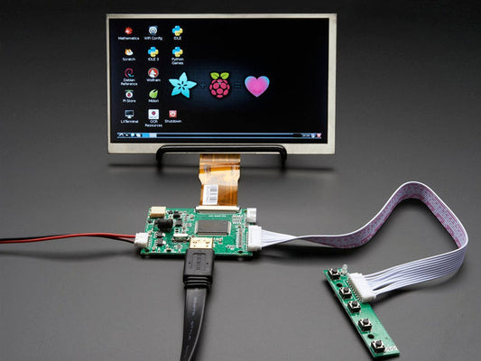 HDMI 4 Pi: 7" Display no Touchscreen 1024x600 w/ Mini Driver [Discontinued] by The Pi Hut - The Pi Hut