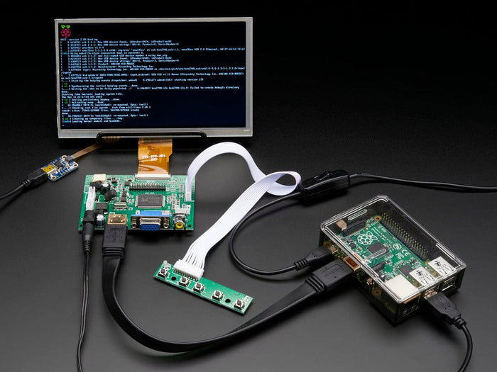HDMI 4 Pi: 7" Display w/Touchscreen 1024x600- HDMI/VGA/NTSC/PAL [Discontinued] by The Pi Hut - The Pi Hut