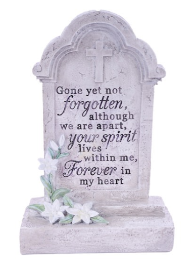 HEADSTONE W/LILIES STATUETTE