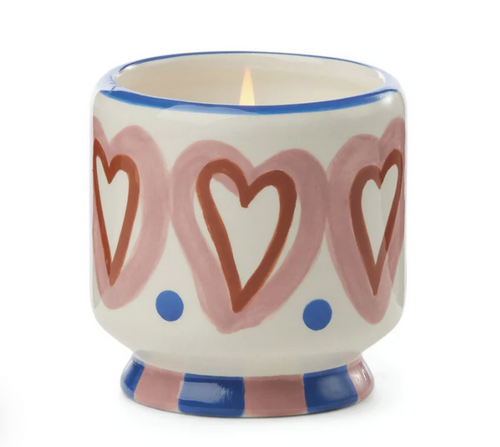 HEARTS CERAMIC CANDLE ROSEWOOD 8OZ