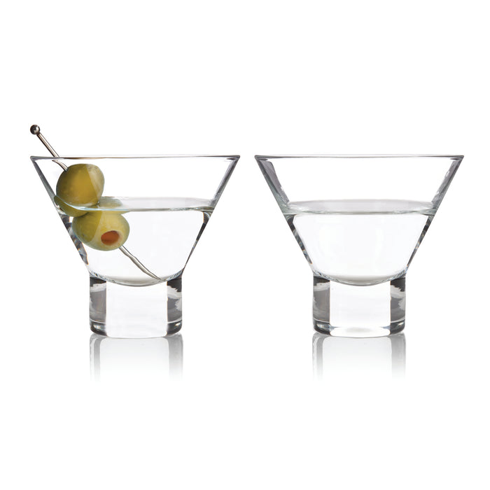 HEAVY BASE CRYSTAL MARTINI GLASSES